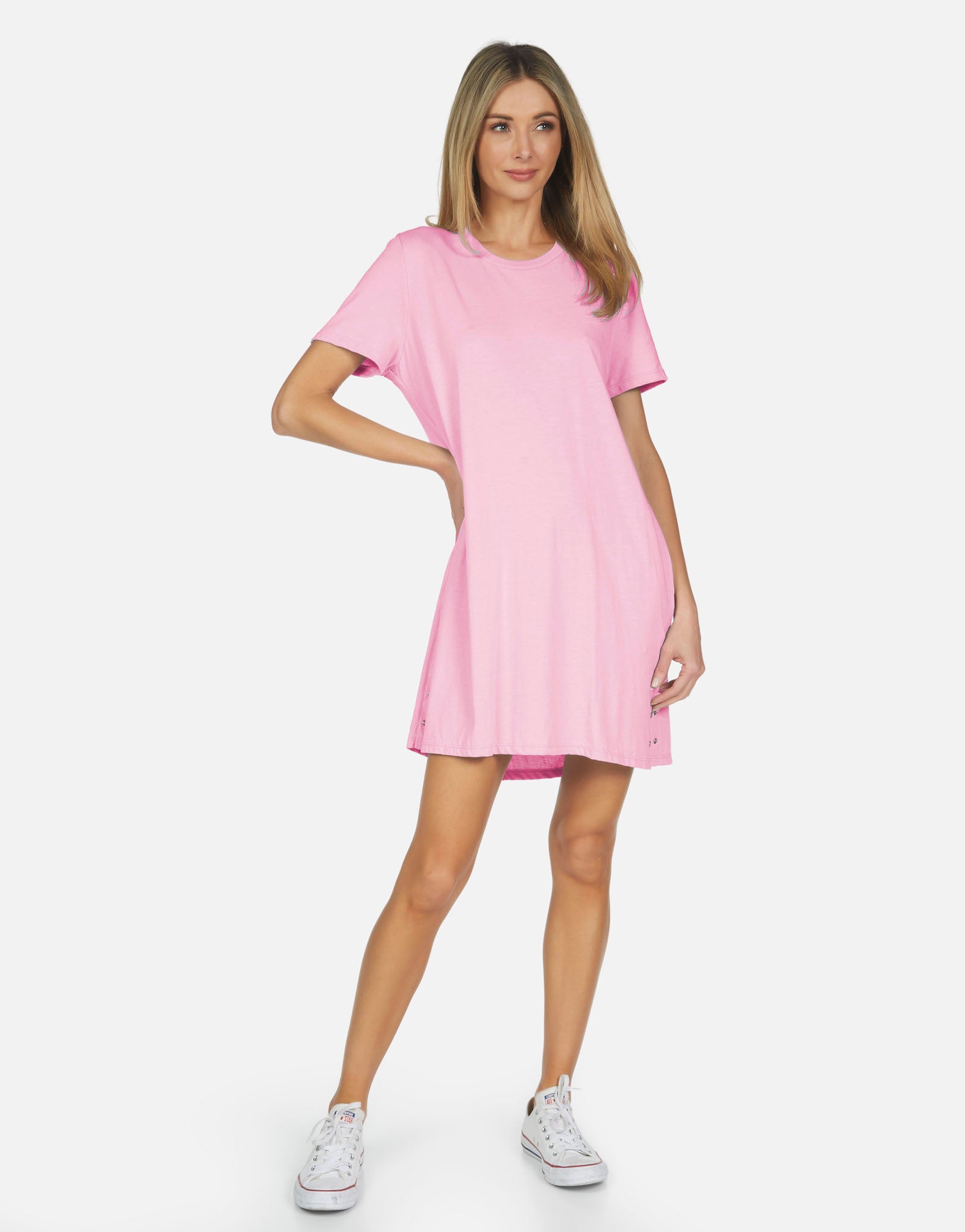 T-Shirt Dress in Sugar Pink