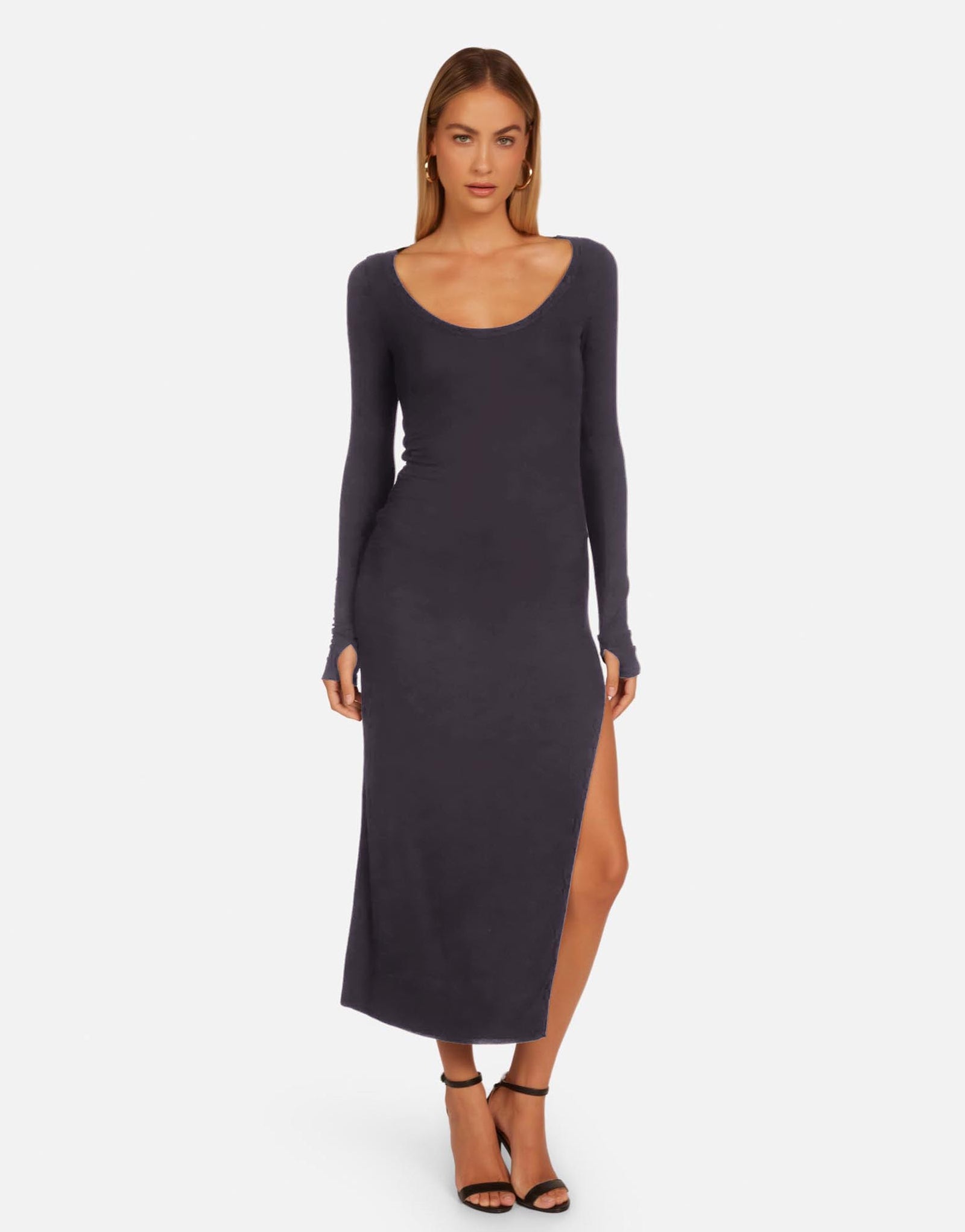 Women's Scoop Neck Dress in Vintage Black