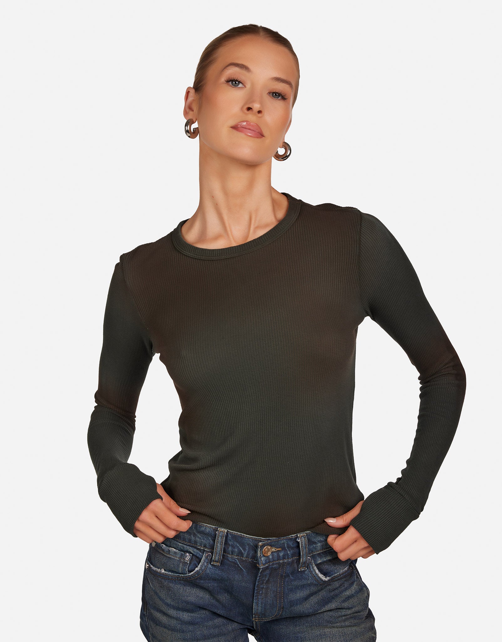 Women's Fitted L/S Thermal in Rustic Forest | Axl by Michael Lauren