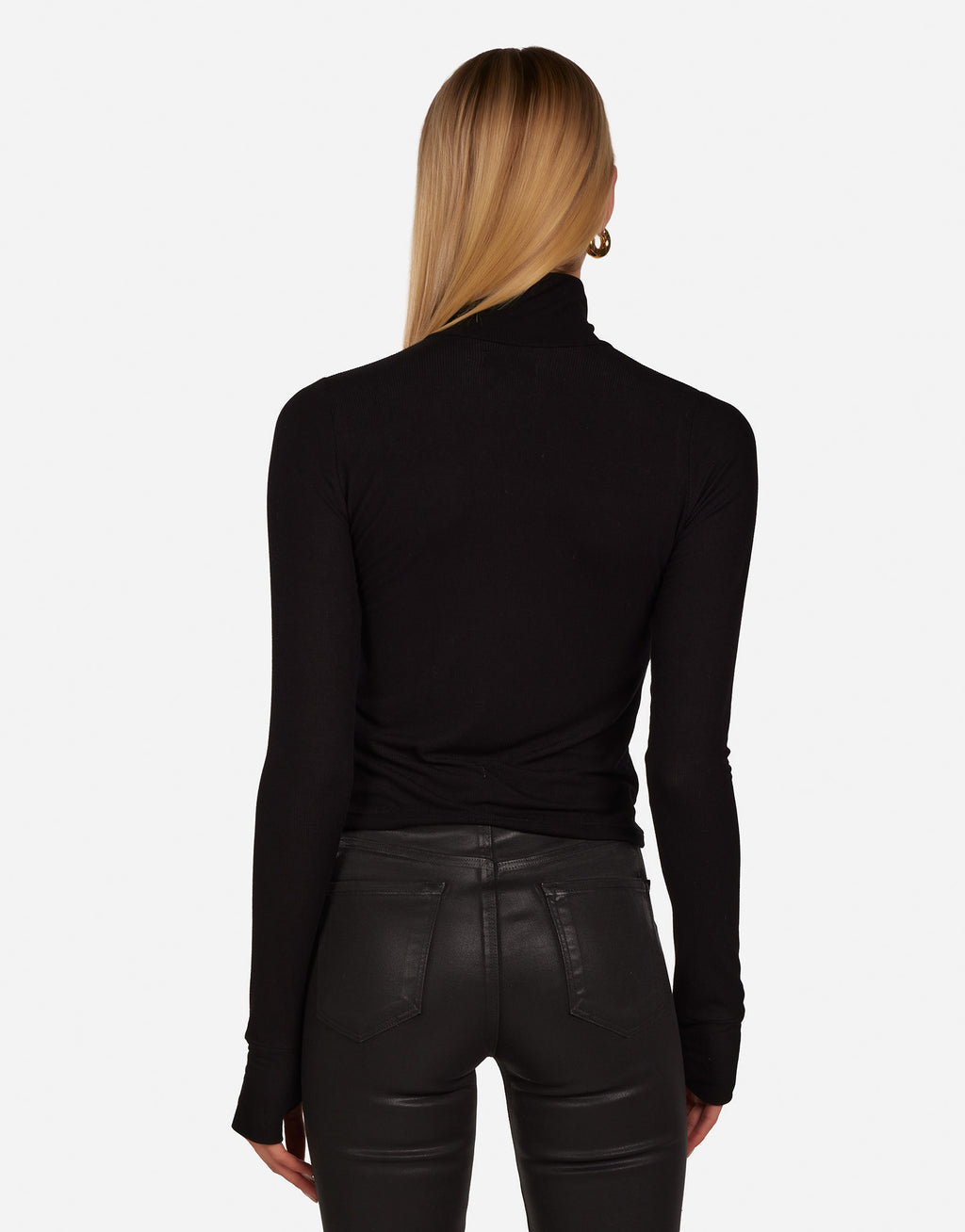 ミミ　ブラック Women's Snap Front Turtleneck in Black | Helios by Michael Lauren