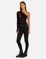 Evans L/S Asymmetrical Top w/ Mesh
