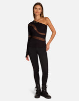 Evans L/S Asymmetrical Top w/ Mesh