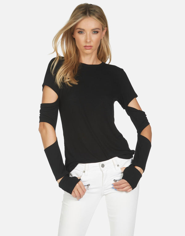 Michael Lauren Women's Granger LE Slit Sleeve Tee