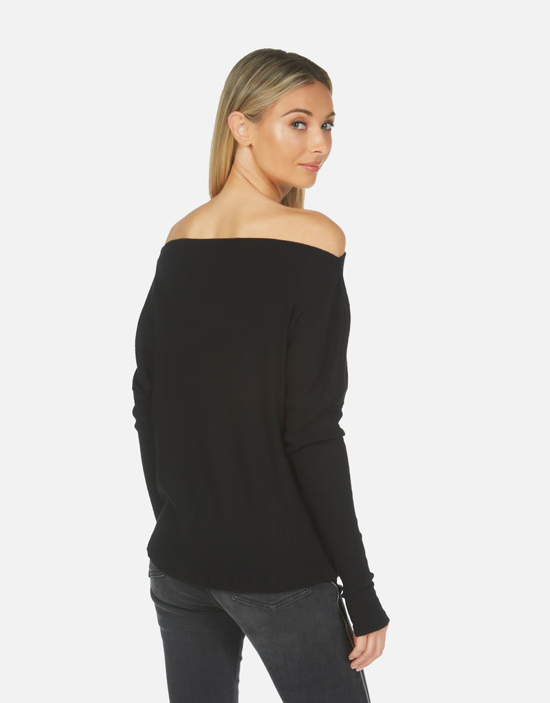 Black drop on sale shoulder sweater