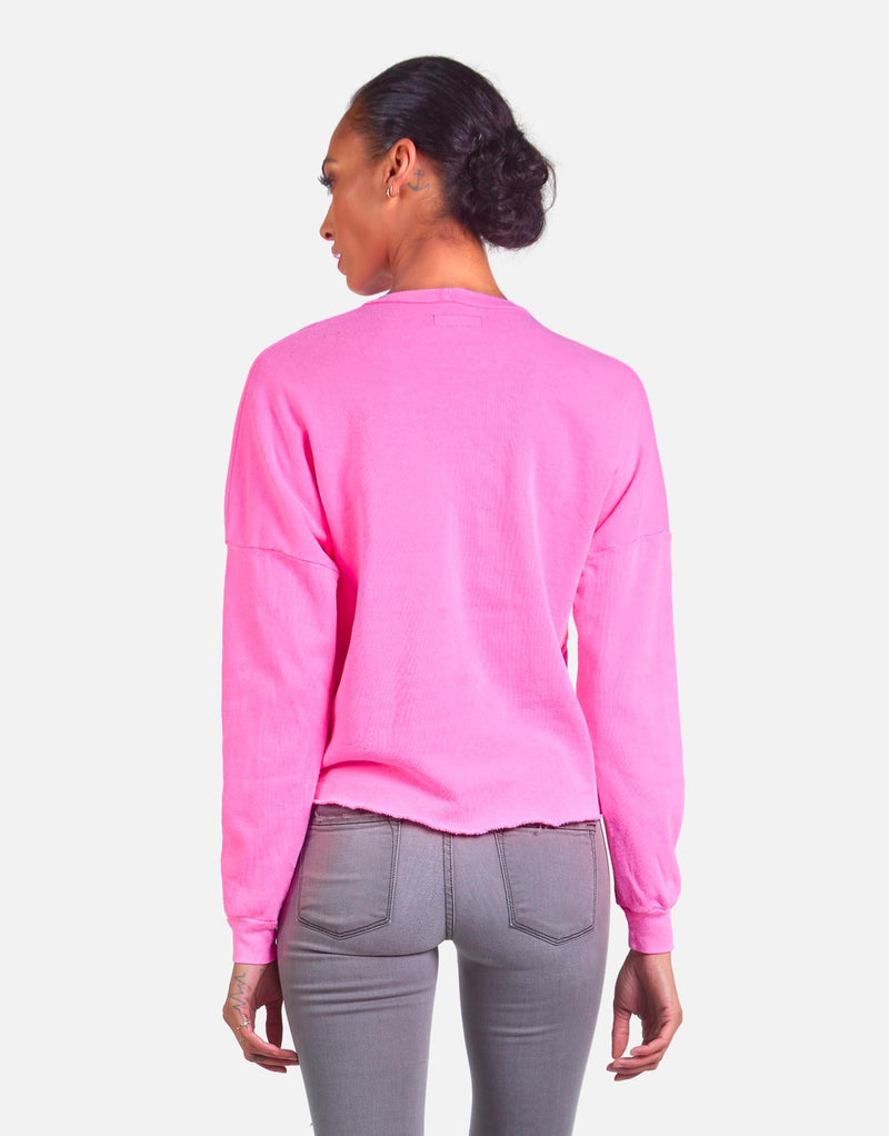 Michael Lauren Women's Travis LE Neon Pink Crop Pullover