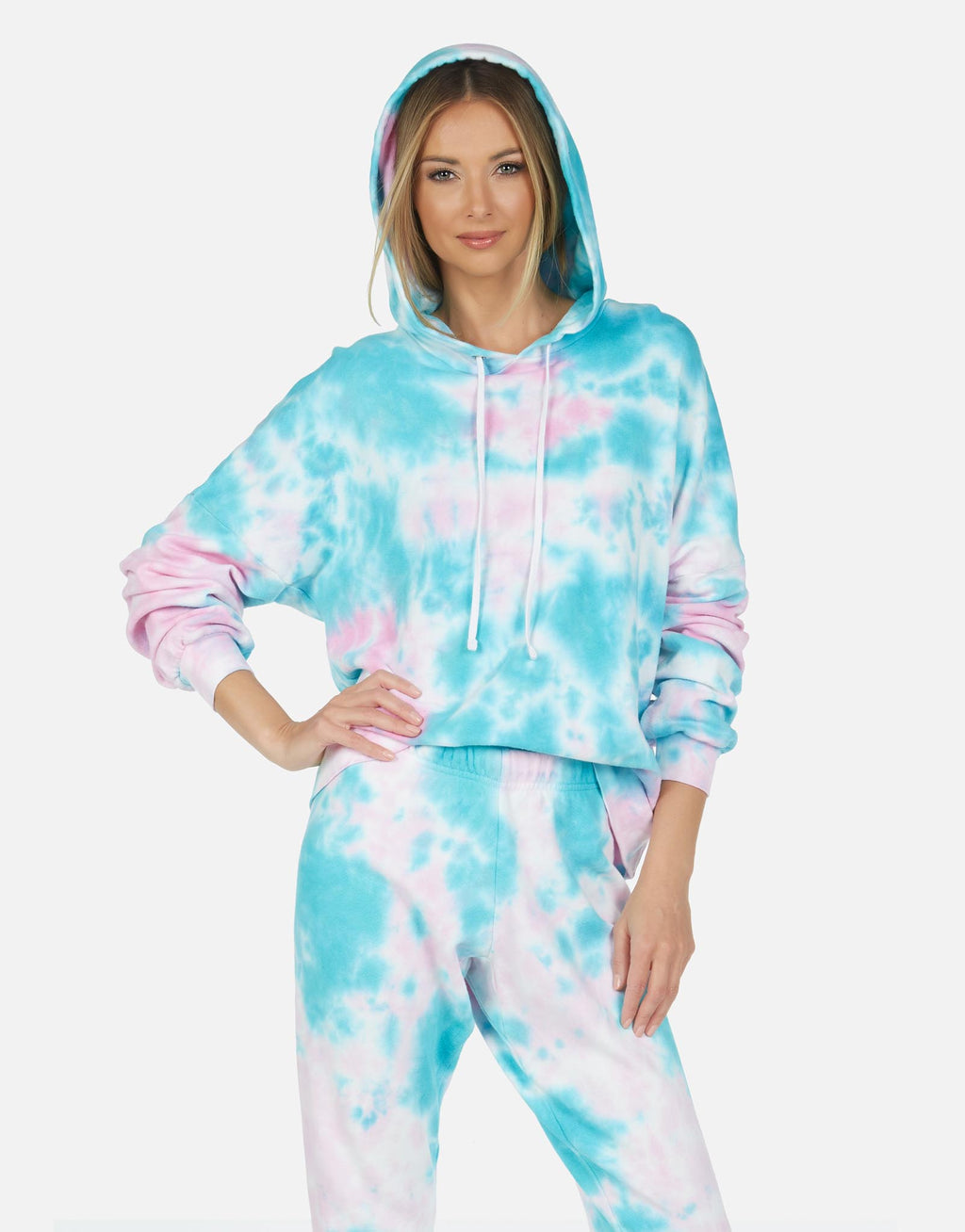 MTV Music Television Tie Dye Womens' Pajama Loungewear Hooded