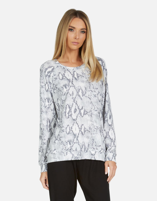 Michael Lauren Women's James LE Grey Snake Raglan