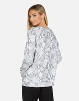 Michael Lauren Women's James LE Grey Snake Raglan