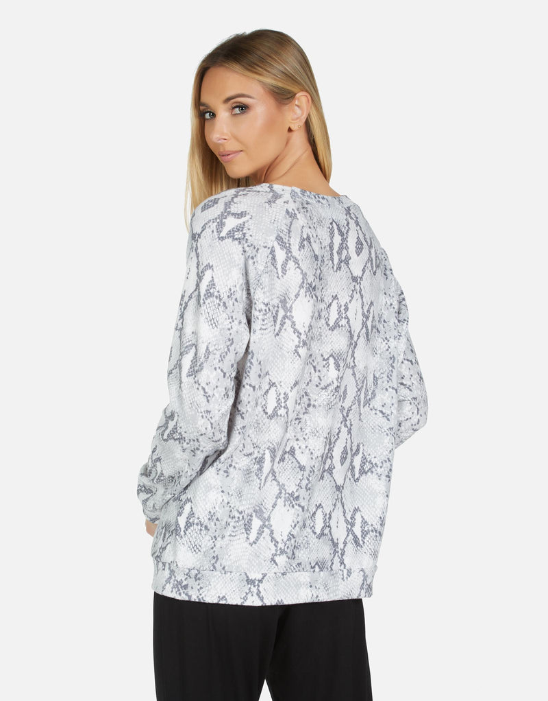Michael Lauren Women's James LE Grey Snake Raglan