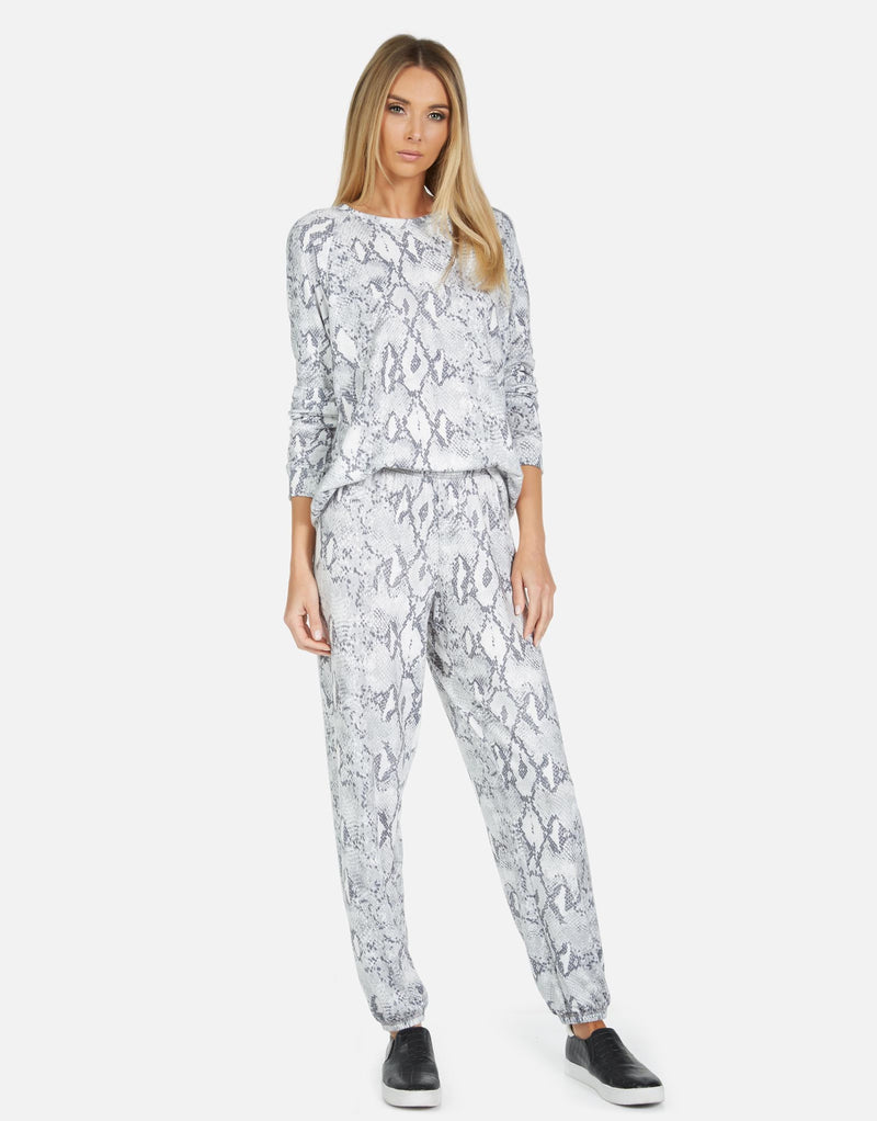Michael Lauren Women's James LE Grey Snake Raglan
