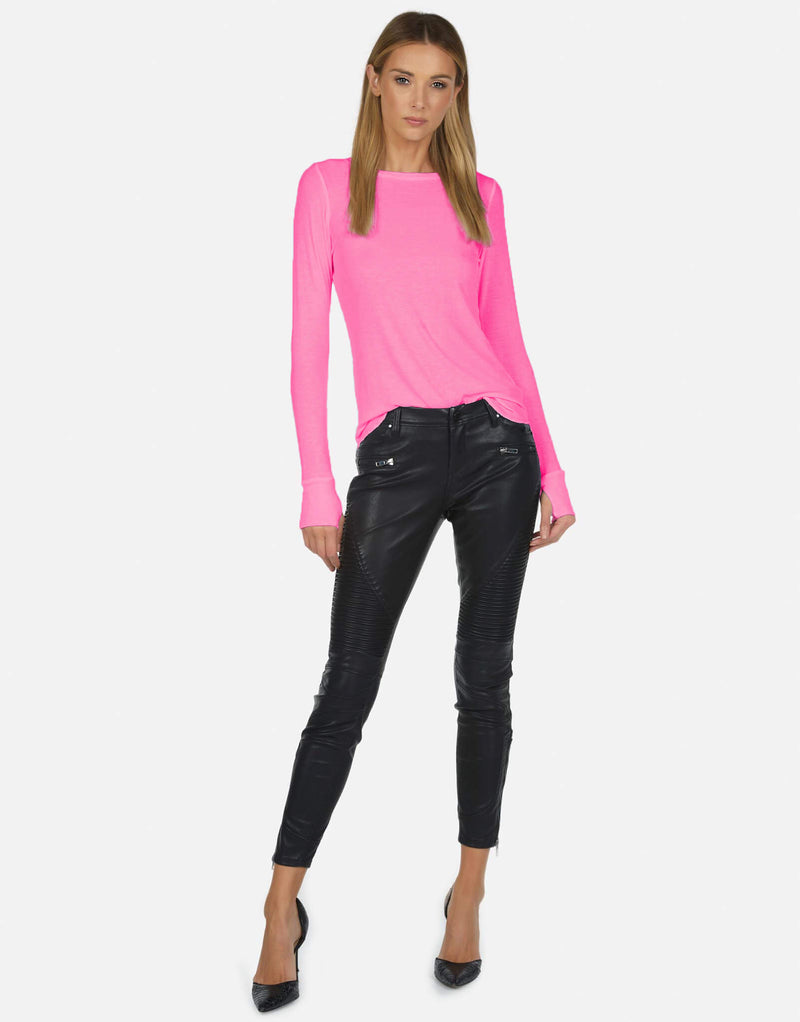 Alick Fitted Tee Neon Pink – Michael Lauren