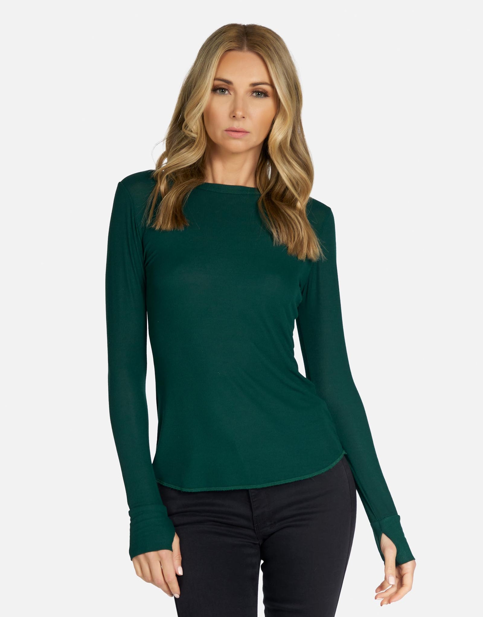 Women's L/S Fitted Top w/ Thumbhole Cutouts | Alick LE Michael Lauren