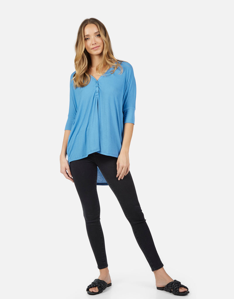 Amos Oversized V-Neck Henley