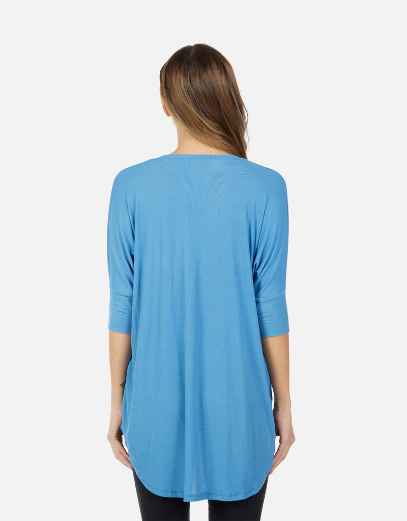 Amos Oversized V-Neck Henley