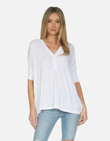 Amos Oversized V-Neck Henley