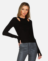 Michael Lauren Women's Mitchell Core Cutout Top