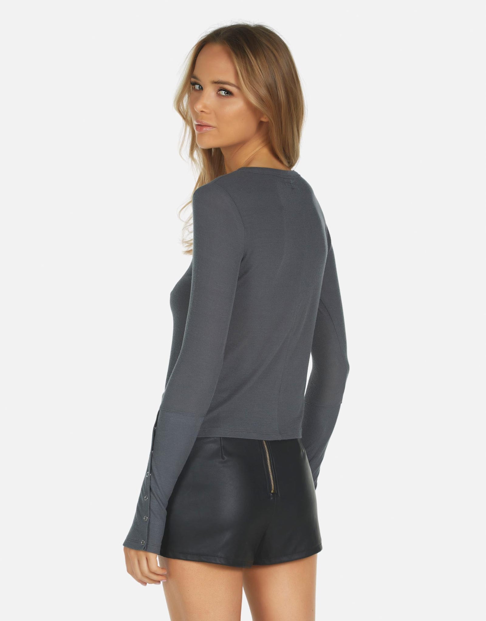 Long Sleeve Snap Cuff Top | Sorento by Michael Lauren