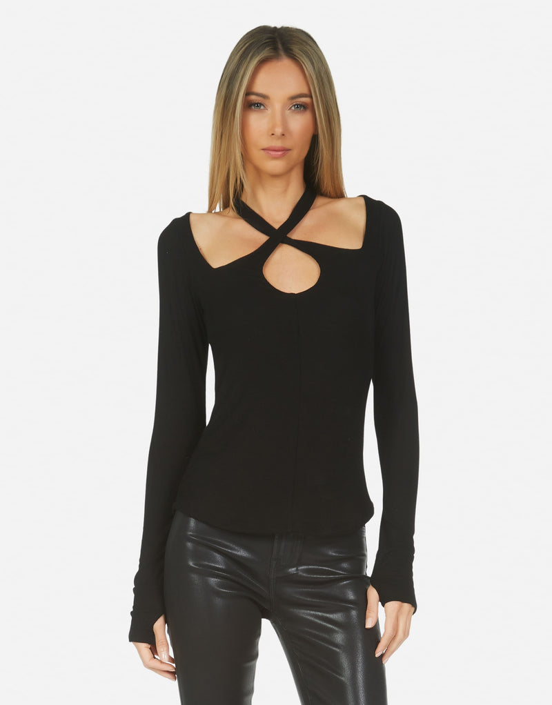 Michael Lauren Women's Gael Keyhole Cutout Top