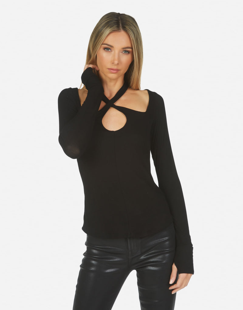 Michael Lauren Women's Gael Keyhole Cutout Top