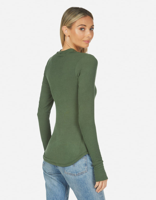 Michael Lauren Women's Gael Keyhole Cutout Top Military