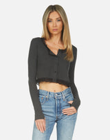 Michael Lauren Women's Zuko Button Down Crop Top
