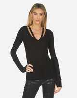 Michael Lauren Women's Justus V-Neck w/ Cutouts