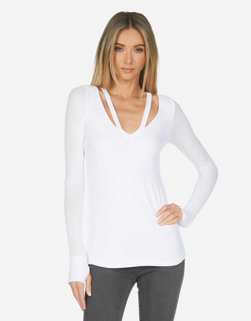 Michael Lauren Women's Justus V-Neck w/ Cutouts