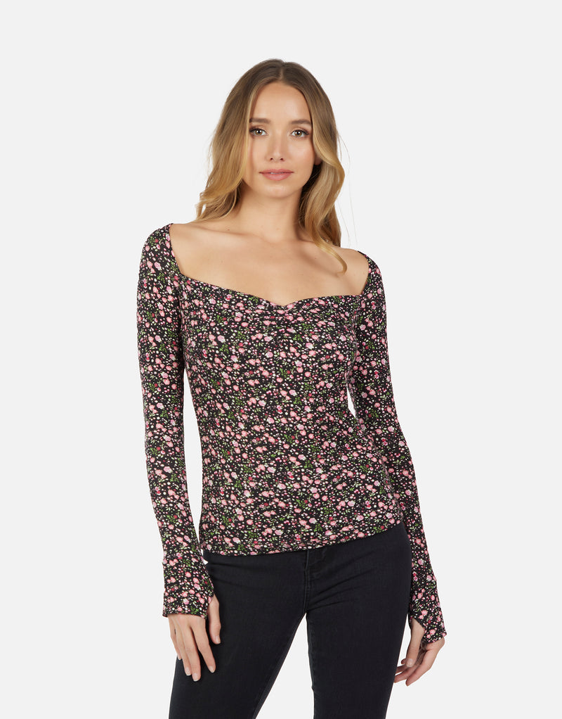 Kiran L/S Top w/ Heart Neckline