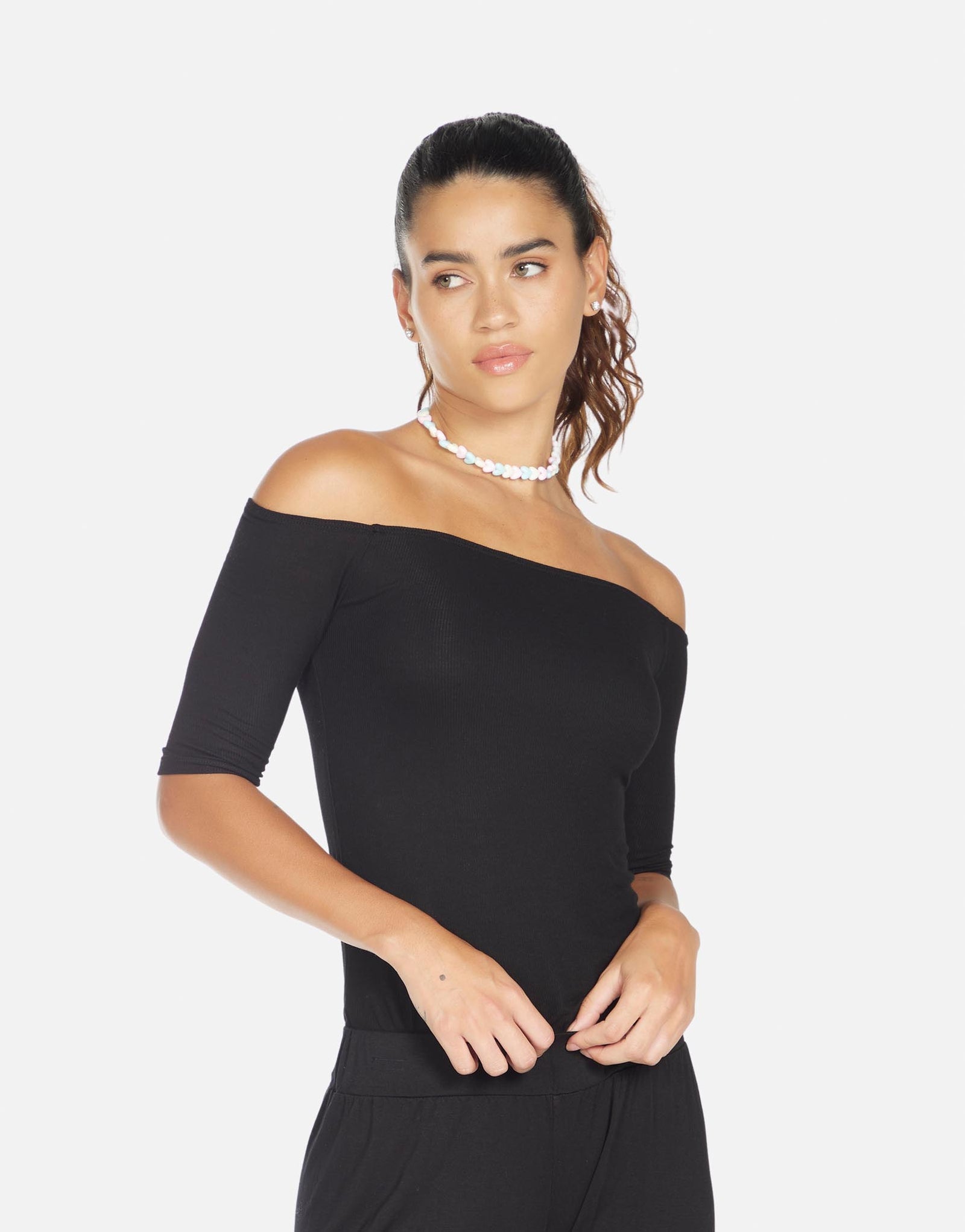 Women's Off Shoulder Top in Black | Carleton by Michael Lauren