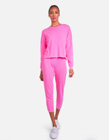 Michael Lauren Women's Nate LE Neon Pink Crop Jogger