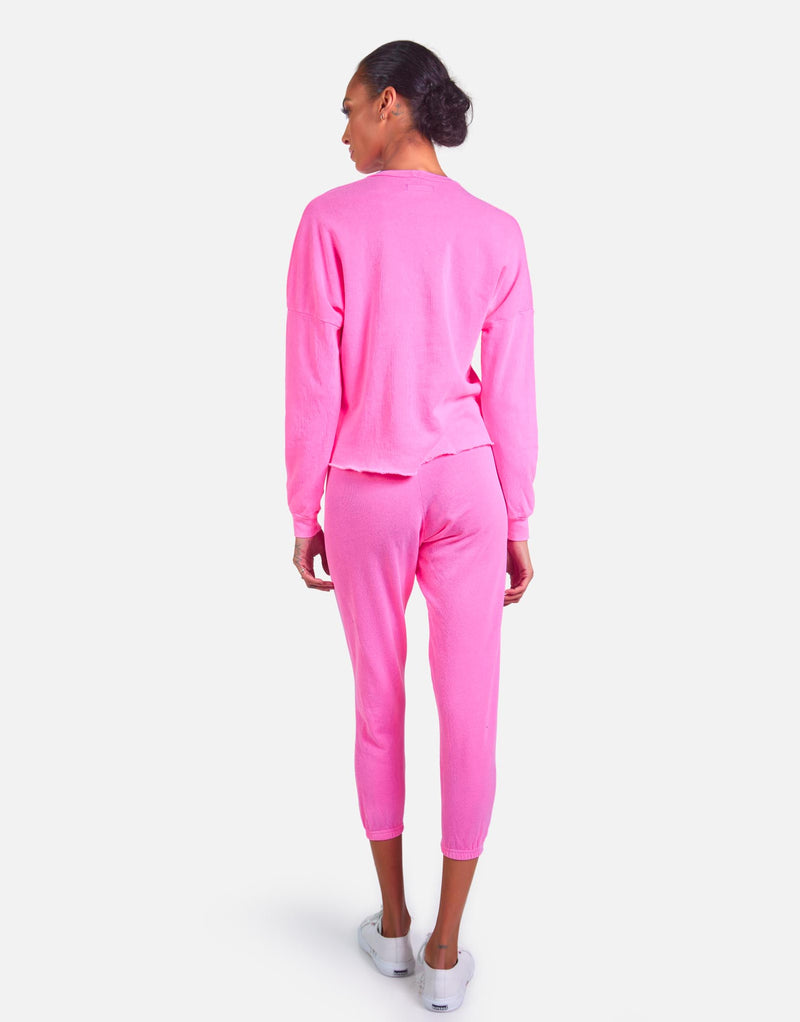 Michael Lauren Women's Nate LE Neon Pink Crop Jogger