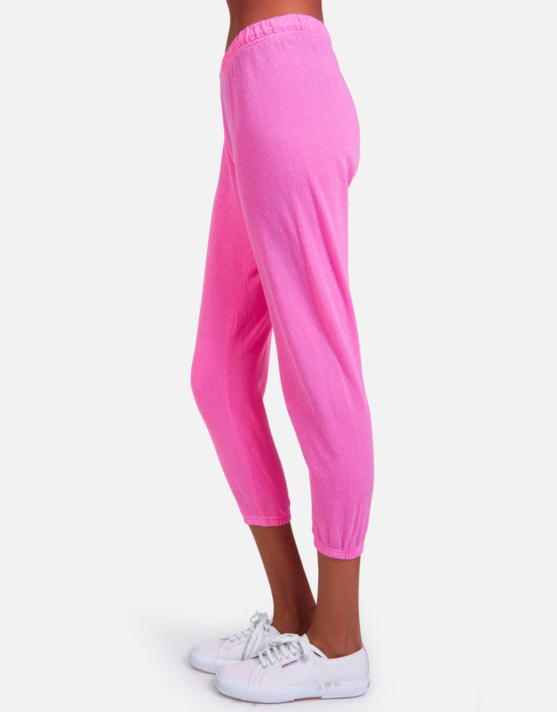 Michael Lauren Women's Nate LE Neon Pink Crop Jogger