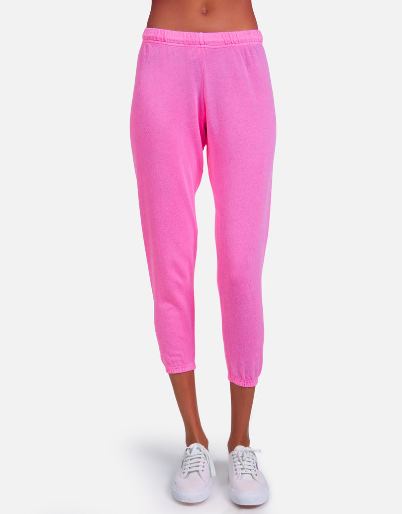 Michael Lauren Women's Nate LE Neon Pink Crop Jogger