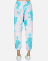 Michael Lauren Women's Nate LE Pink Turq Tie Dye Crop Sweatpant