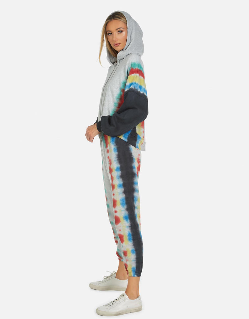 Michael Lauren Women's Nate LE Rainbow Stripe Crop Jogger