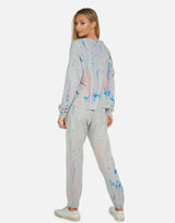 Michael Lauren Women's Bosley LE Grey Neon Splatter Sweatpant