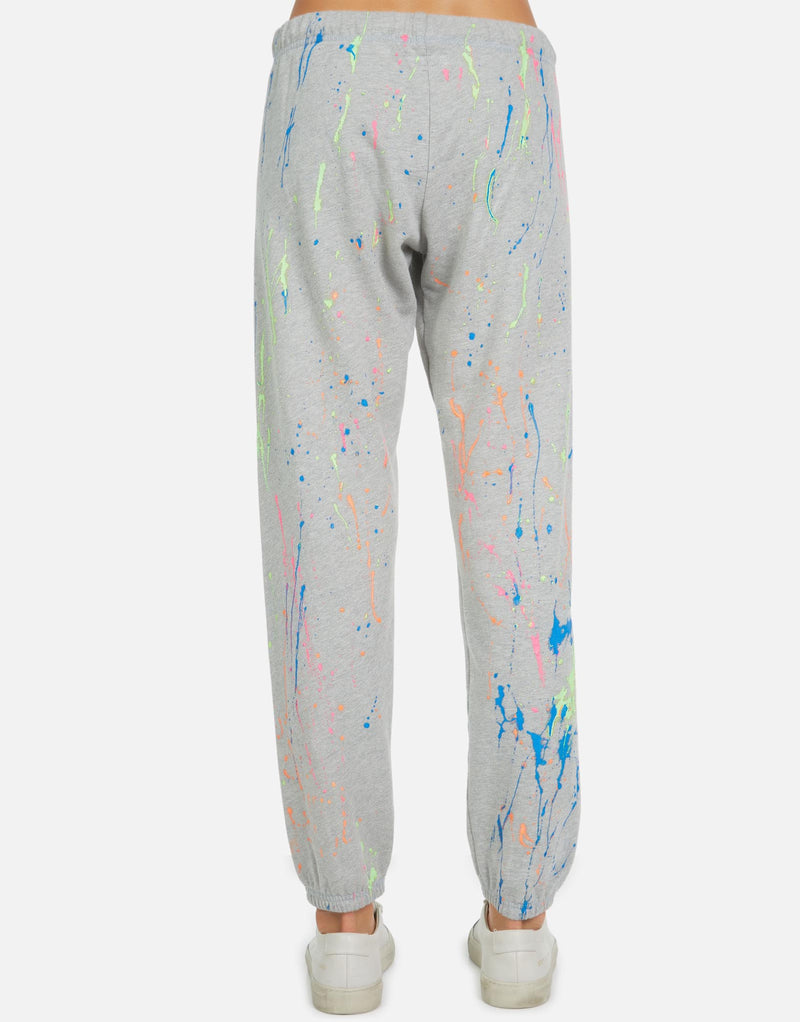 Michael Lauren Women's Bosley LE Grey Neon Splatter Sweatpant