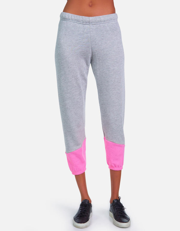 Michael Lauren Women's Melbourne LE Grey/Neon Pink Sweatpant