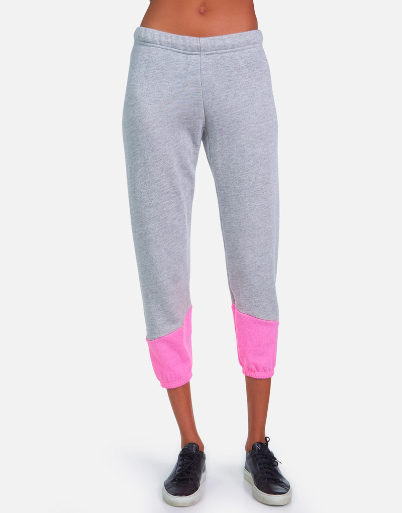 Michael Lauren Women's Melbourne LE Grey/Neon Pink Sweatpant