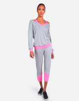 Michael Lauren Women's Melbourne LE Grey/Neon Pink Sweatpant