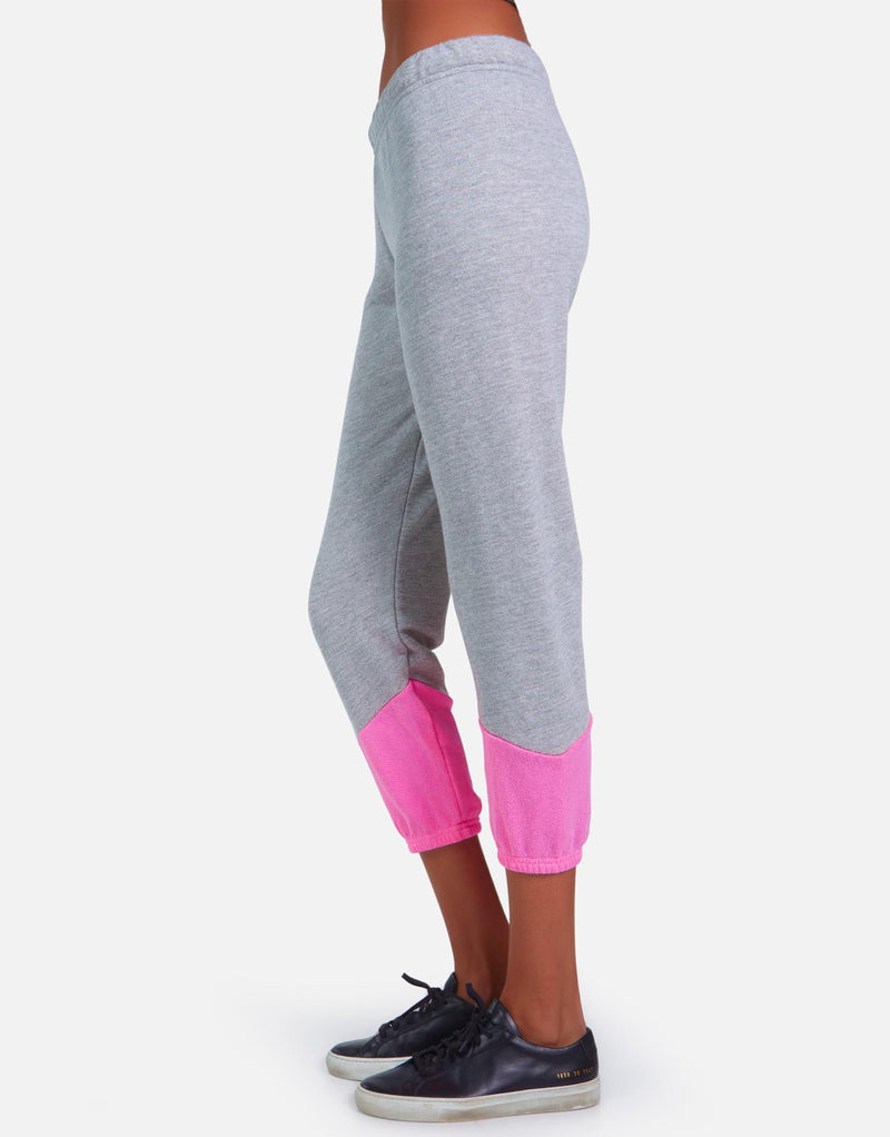 Michael Lauren Women's Melbourne LE Grey/Neon Pink Sweatpant