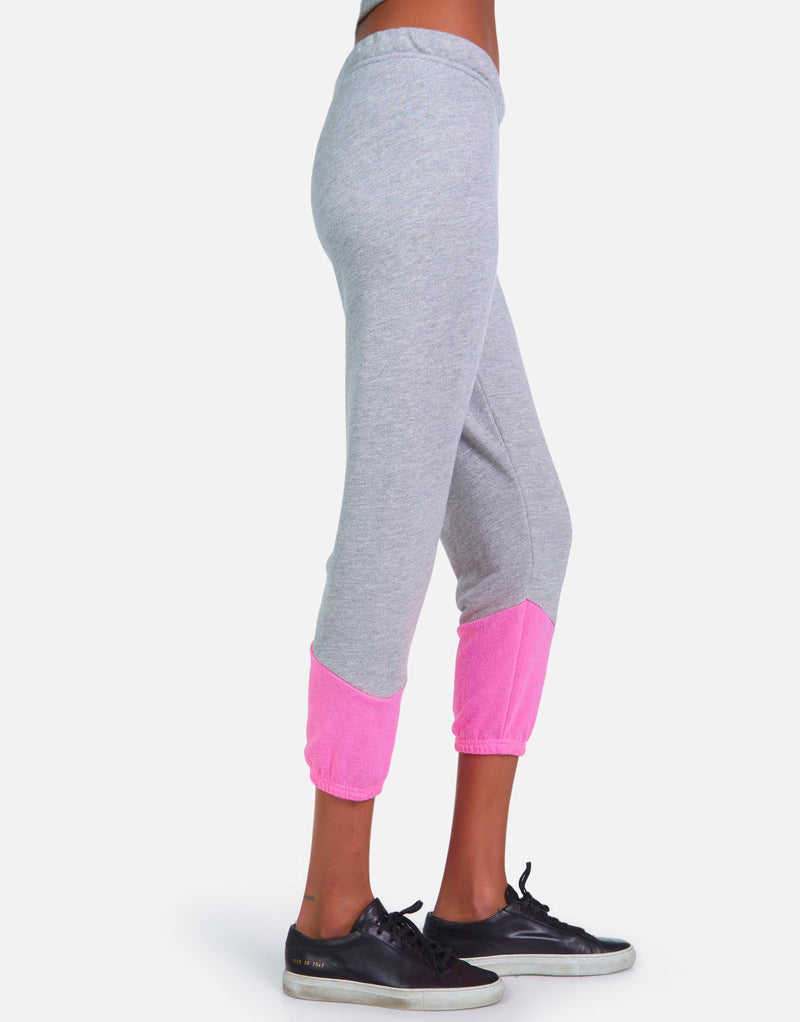 Michael Lauren Women's Melbourne LE Grey/Neon Pink Sweatpant