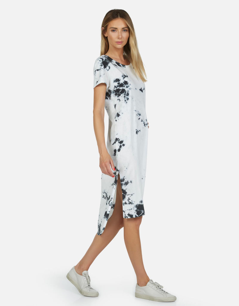 Michael Lauren Women's Augustus LE Black White Tie Dye Dress