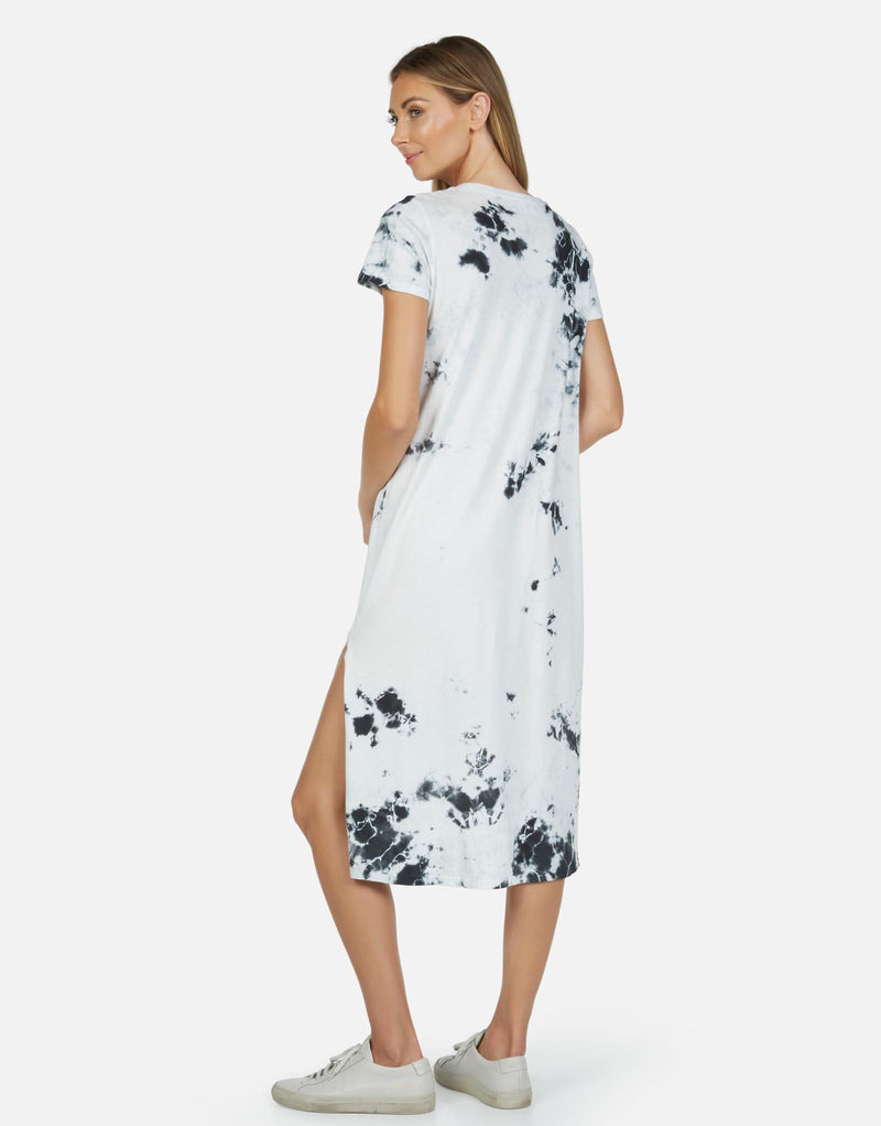 Michael Lauren Women's Augustus LE Black White Tie Dye Dress