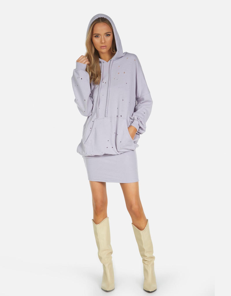 Michael Lauren Women's Brayden LE Lavender Hoodie Dress