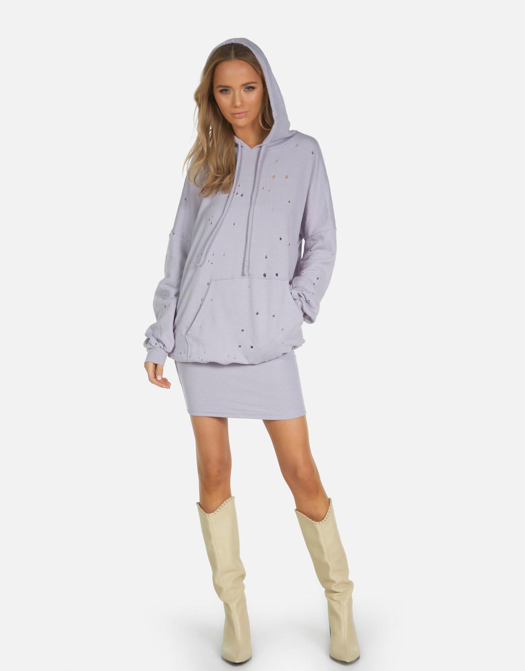 Brayden LE Lavender Hoodie Dress – Michael Lauren