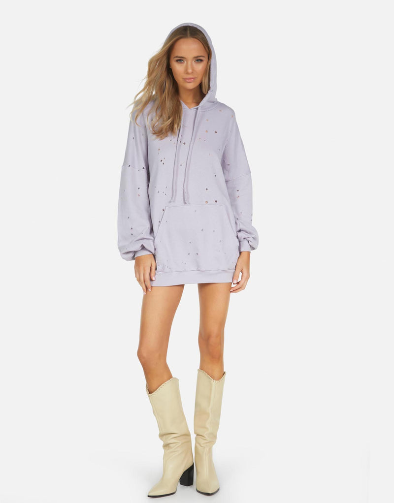 Michael Lauren Women's Brayden LE Lavender Hoodie Dress