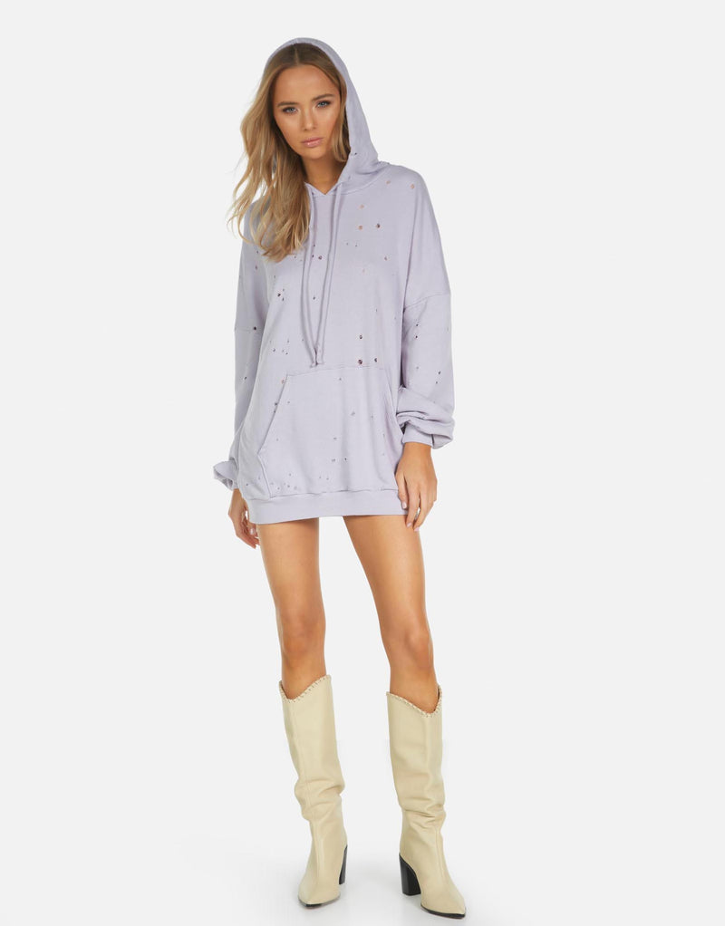 Michael Lauren Women's Brayden LE Lavender Hoodie Dress