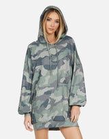 Michael Lauren Women's Peters LE Army Camo Hoodie Dress