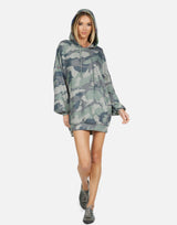 Michael Lauren Women's Peters LE Army Camo Hoodie Dress